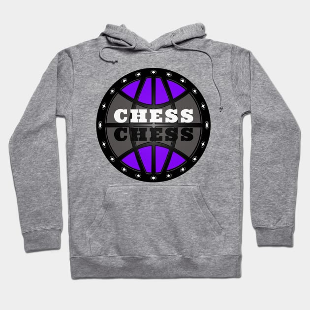 Chess Logo in Black, White and Purple Hoodie by The Black Panther